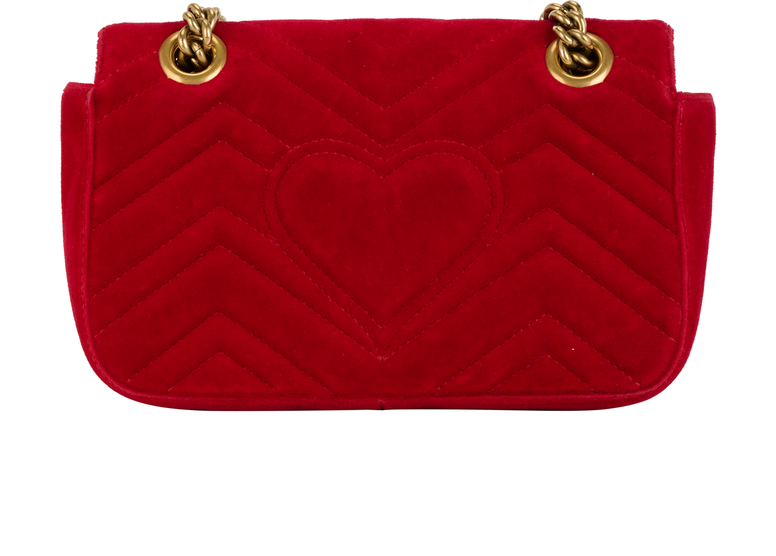Mini GG Marmont, &pound;650, Handbags, Red, Velvet, Back view